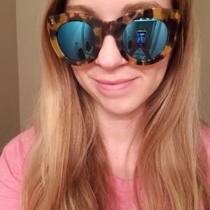 Illesteva blue mirrored sunglasses